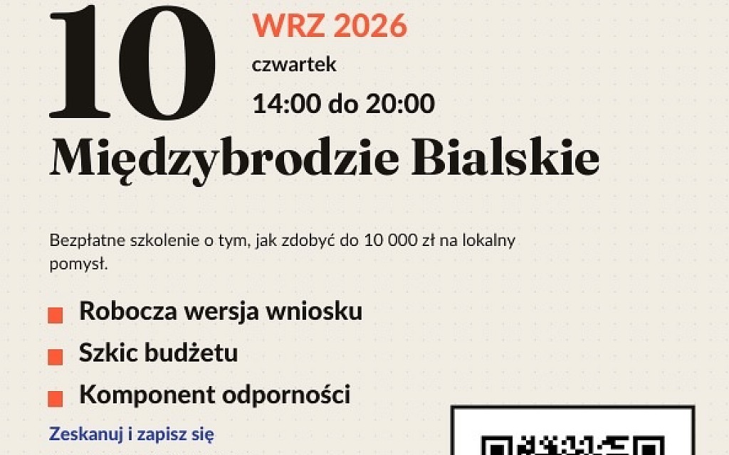 fot-Bezpłatne szkolenie w Międzybrodziu Bialskim – mikrodotacje do 10 000 zł